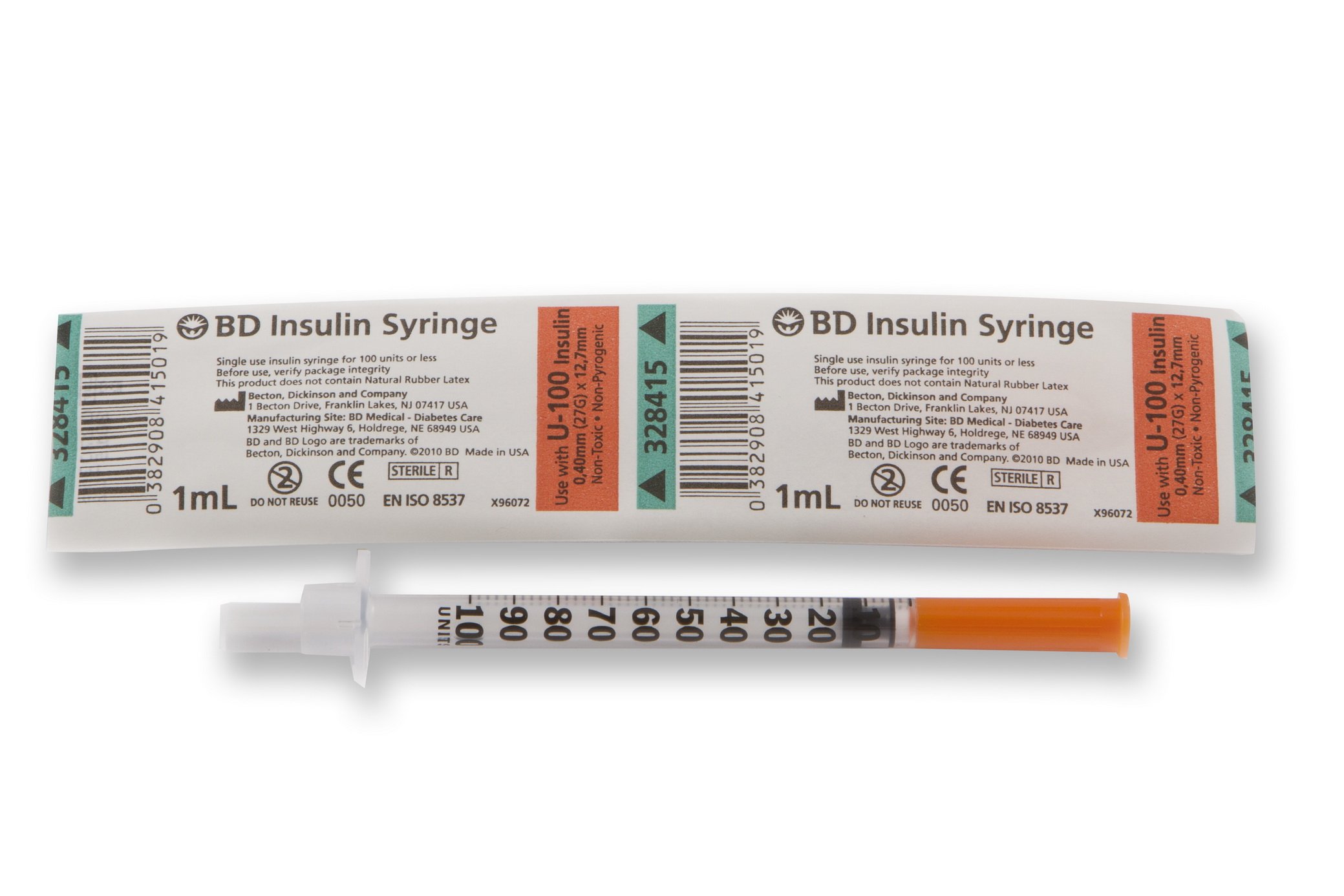 BD 27G 1ml Insulin Syringe